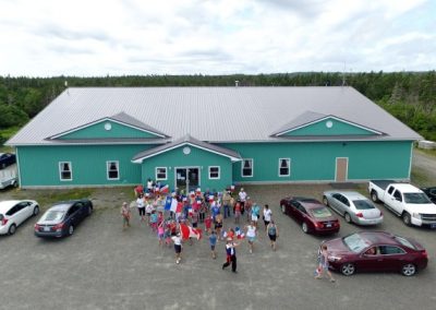 Tor Bay Acadien Society - 2016 Festival Savalette: Lining up for the Tintamarre in front of the Communities Along the Bay Multi-Purpose Facility
