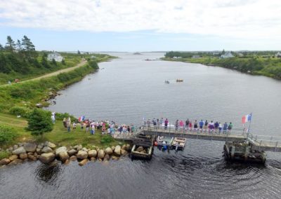 Tor Bay Acadien Society - Footbridge – North to South view with Ram’s Island in background